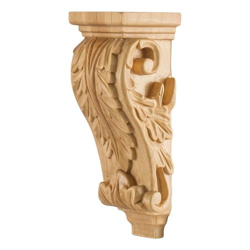 One Maple Petite Acanthus Wood Corbels- 2-1/2&#034; x 2-5/8&#034; x 7&#034;-  # CORB-P-MP