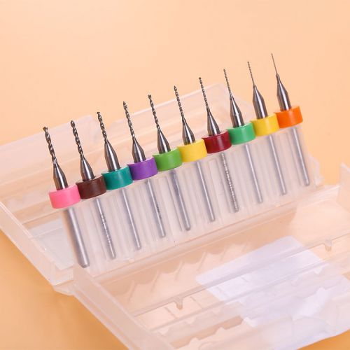 10x Carbide Micro Drills Bits PCB Jewelry Rotary Milling Tool Random Color