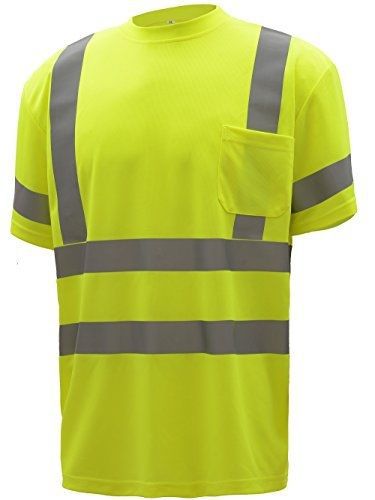 Cj safety cjhvts3003 high visibility ansi class 3 t-shirt (moisture wicking for sale