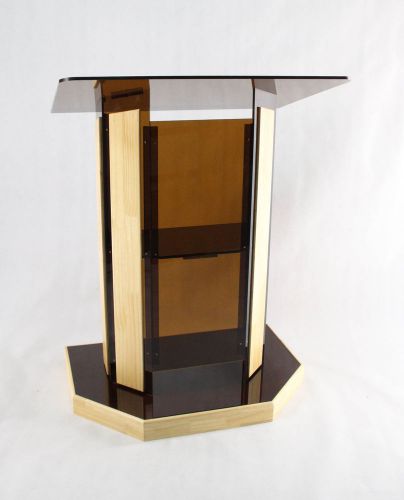 Fixture Displays Wood &amp; Acrylic Podium With Slant Large Reading Surface 14313