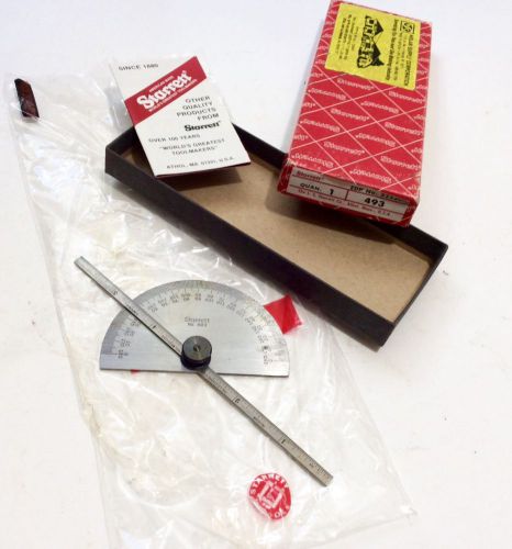 STARRETT N.493 PROTRACTOR NEW WITH BOX AND STARRETT TOOLS BOOKLET