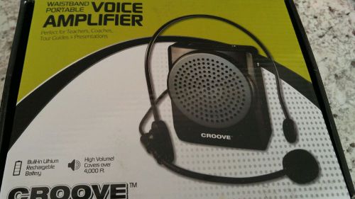 Croove Rechargeable Voice Amplifier, with Waist/Neck Band &amp; Belt Clip, 20 Watts.