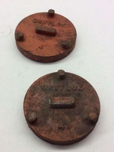 Gruvlok 4&#034; Ductile Iron Cap Lot Of 2