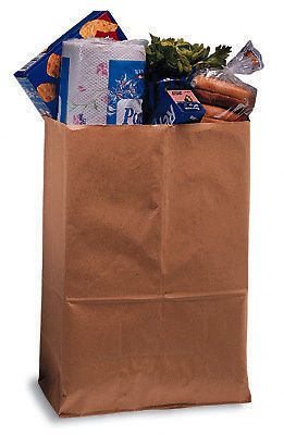 9-3/4&#034; x 6&#034; x 16-1/2&#034; 57 lb. Kraft Carry Paper Bag (500 Bags)