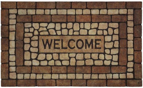 Home Welcome Brown Door Mat Entrance Outdoor Style Wipe Dirt Mud Durable Design