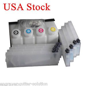 USA Roland Mimaki Mutoh Bulk Ink System (4X8) Continuous -4 Bottles, 8 Cartridge