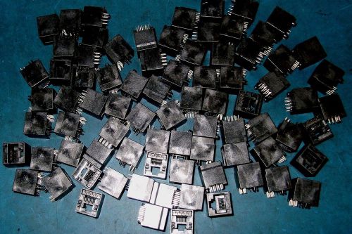 APPRX 80PC RJ-45F 8 CONTACT STRAIGHT PC MOUNT MODULAR JACK LOT PN MX195022