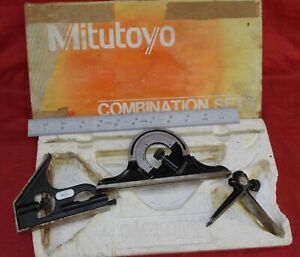 MITUTOYO 180-806 COMBINATION SQUARE SET CMST2-12B 180-301 180-112 180-212 W/BOX