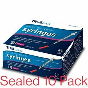 Trueplus 31g 5/16&#034; 1cc Syringes - Sealed package of 10