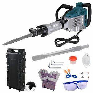 3600w Demolition Rock Hammer Electric Concrete Breaker 2 Chisel 2 Hole Drill Bit