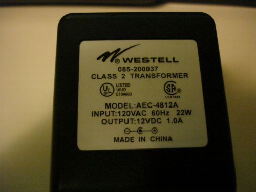 WESTELL Class 2 Transformer 120VAC  60Hz 22W  Output DC 12V 1.0A
