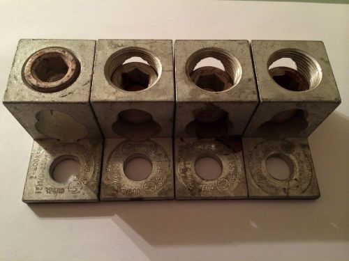 Lot of 4 GE - 625 - 4, 2 - 600kcmil AL9CU 1/2&#034; stud Lug