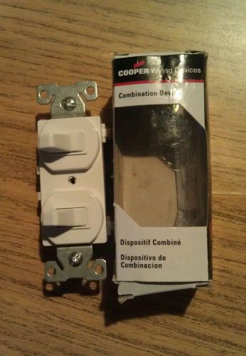 Cooper 271W-BOX Combination Two Single Pole Switch White 15A-120/277V NEW open