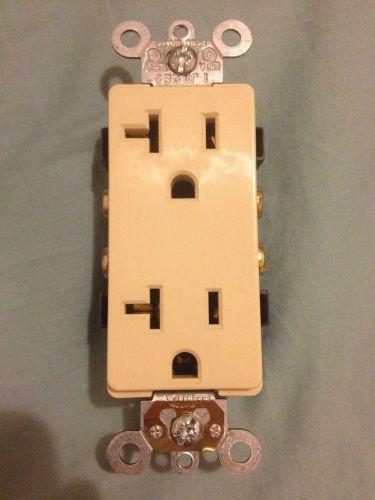 Brand new leviton 20 amp 125 volt 5-20r decora duplex receptacle 16342-i ivory for sale