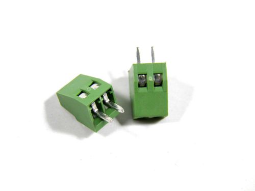 100pcs pcb screw terminal block 2.54mm pitch 2 pins  pcb mount 2 ways 150v 6a for sale