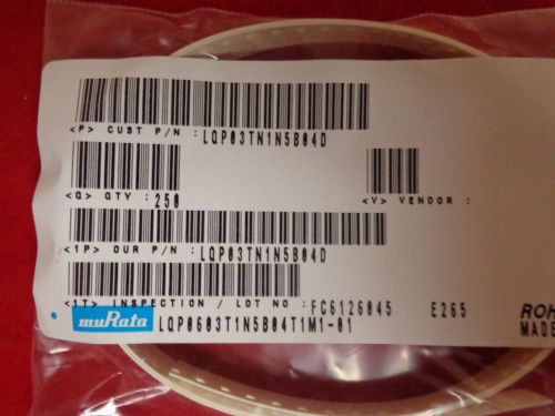 LQP03TN5B04D 0201 Inductor  1.5nh .2 250 PER