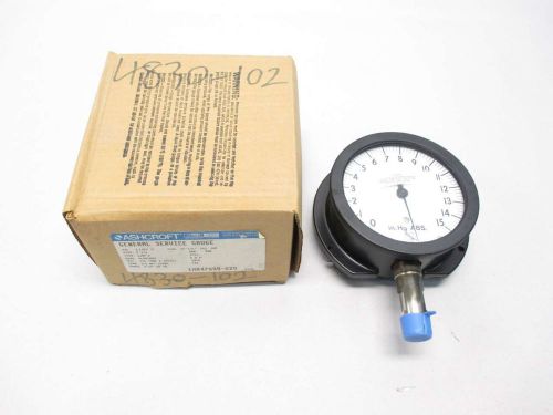 New ashcroft 45 1189 s 04l 0-15in-hg 4-1/2 in 1/2 in npt pressure gauge d477867 for sale