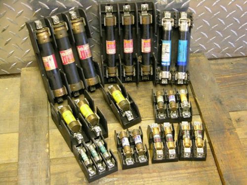 Lot of Fuseman Bussman Littelfuse Fuses w/ Holder FRS-R40 FLSR 2-1/2 FRN-R 10