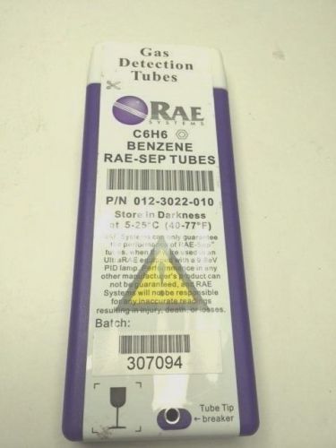 NEW RAE GAS DETECTION C6H6 BENZENE RAE-SEP TUBES 012-3022-010, SEALED/WARRANTY