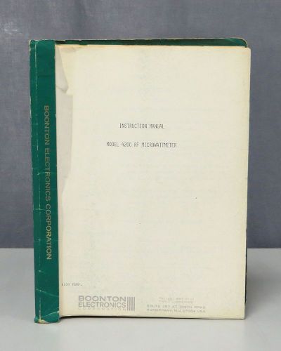 Boonton RF Microwattmeter Model 4200 Instruction Manual