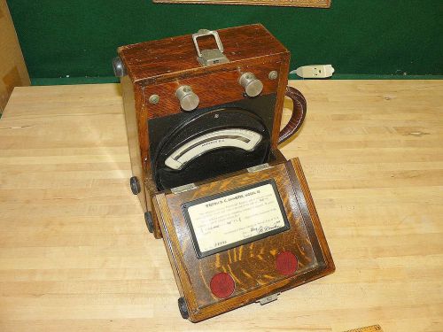 ANTIQUE 1940&#039;S WESTON MODEL 45 DC AMMETER CLASSIC WOOD CASE NC STATE UNIVERSITY!