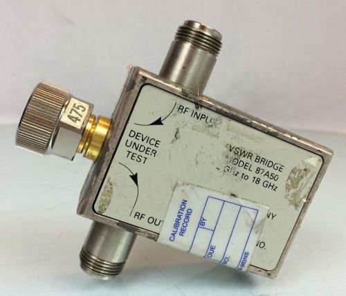 Anritsu / wiltron 87a50 2 to 18 ghz, 35 db directivity vswr bridge, gpc-7/type n for sale