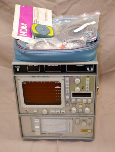 NOS NEW TEKTRONIX 414 EKG PATIENT MONITOR HEART TEMPERATURE OXGYEN PULSE