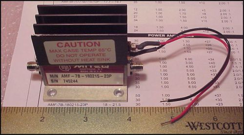 Miteq Amplifier 18 to 21.5 Ghz model AMF-7B-180215-23P , Approx Gain 30 db , SMA