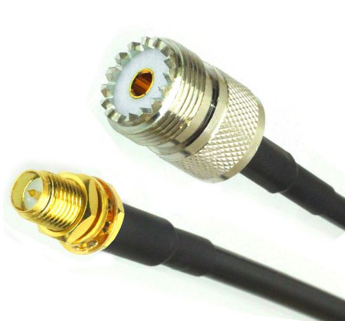 10PC RP-SMA female TO UHF female jack center bulkhead for RG58 cable jumper 50cm