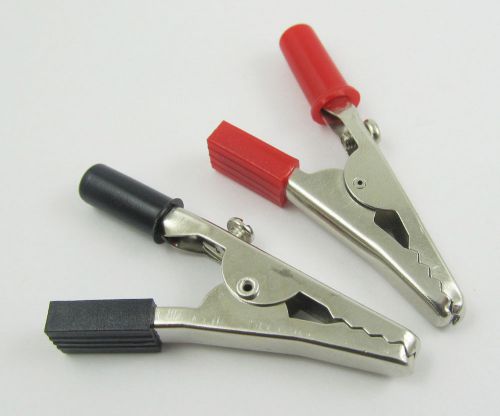 10 pcs Alligator Clip to 4mm Banana Female Jack Test Adapter Red Black 55mm