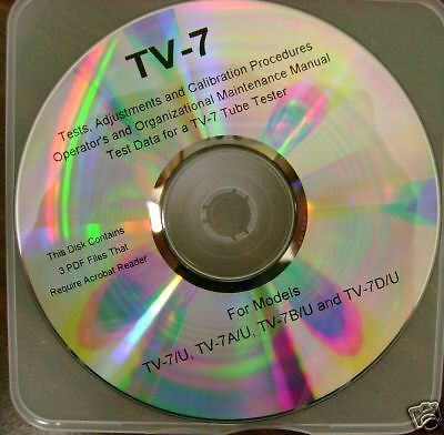 TV-7 Tube Tester Test Data, Calibration, Conversion to Gm Chart &amp; More CDrom