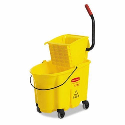 Rubbermaid WaveBrake 35-qt. Bucket/Wringer Combo, Yellow (RCP758088YW)