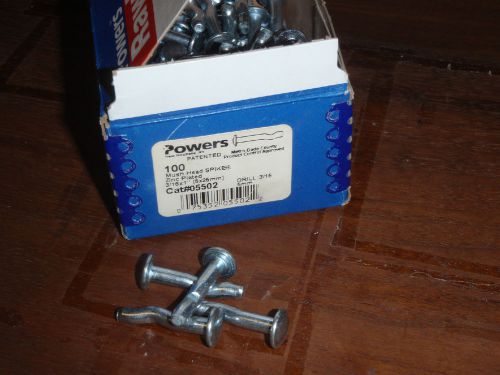 Powers  3/16 x 1 Mushroom Spike Zinc Box 100