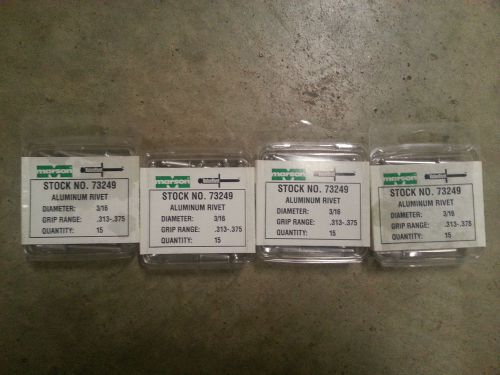 NEW Lot of 4 Marson 73249 Aluminum Rivet .313-.375 3/16 Diameter