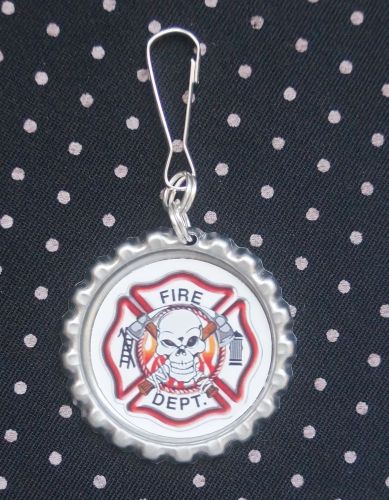 Fireman fire fighter fire man lanyard backpack purse charm zipper pull h2 for sale