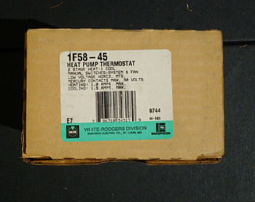 NEW EMERSON White Rogers Heat Pump Thermostat 1F58-45 2 stage heat Bin # 12