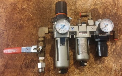 3/8 inch Valve-  SMC  Air Regulator &amp; Trap &amp; Oiler &amp; 2nd Regulator