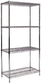 Chrome Wire Cart Shelving 21&#034;D.X24 W. X 63&#034;H