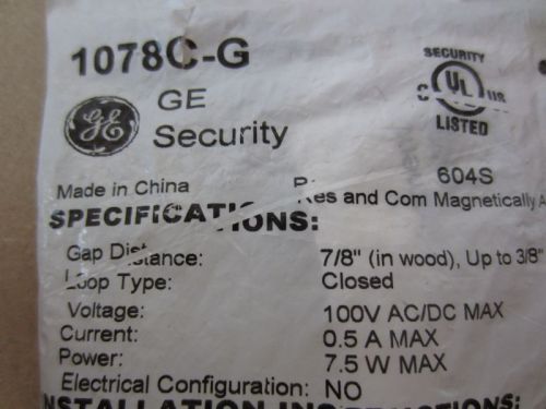 GE 1078C-G SENTROL Recessed Magnetic Switch 7/8&#034; in Wood up to 3/8&#034; in Steel NEW