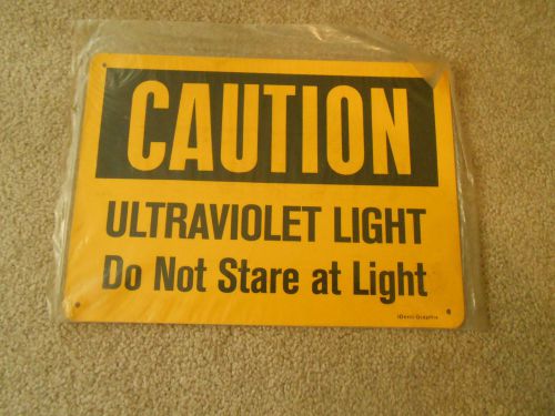 Caution ultraviolet light sign warning industrial man cave garage