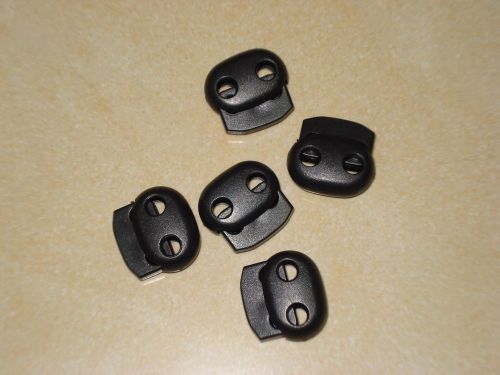 S019 Blacks 500 pcs Medium Black Bean Plastic 2 Holes Cord lock S019