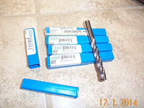 Lot of 5 Drills 27/64&#034; SGS 53127 Ser 103  NEW Machinist Gunsmith 3 Fluke Carbide