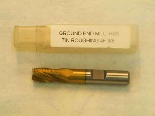 3/8 x 3/8x 7/8 x 2 1/2  4 Flute Tin Roughing End Mill Hss-Co8