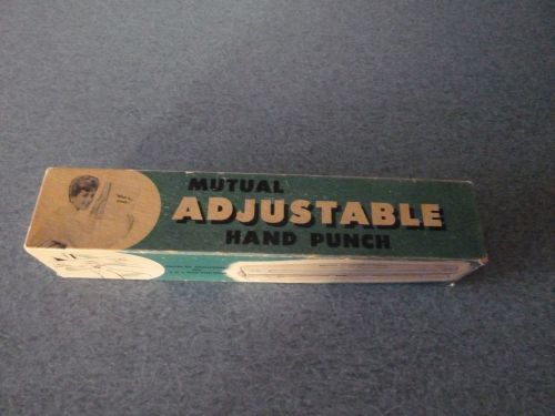 VINTAGE MUTUAL ADJUSTABLE HAND PUNCH IN ORIGINAL BOX