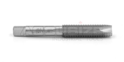 5 Pcs M12x1.5 HSS Metric Spiral Point Taps, ANSI, Ground, 3 Fl, #SPT-12M-150x5