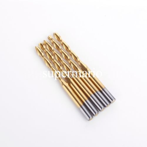 5x 1/8&#039;&#039; titanium coated carbide cnc two double flute ball nose bit 2.5mm x22mm for sale