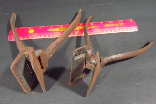 2-OLD VINTAGE FAIRMONT TONGS, SHEET METAL Tools for a TINSMITH or BLACKSMITH