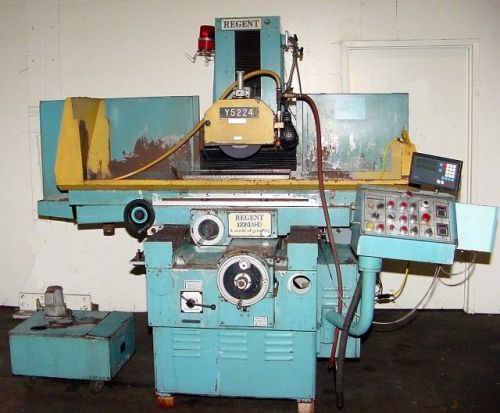 12&#034; w 24&#034; l regent 1224ahd surface grinder, auto idf, 3x auto feeds, otw dresser for sale