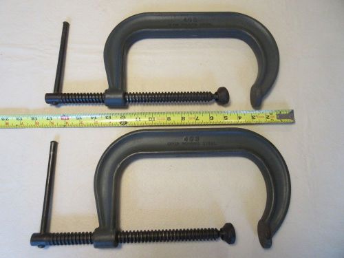 WILTON 408 C-CLAMPS (2pcs)  8-1/4&#034; OPENING x 5&#034; THROAT DEPTH - BLACK OXIDE