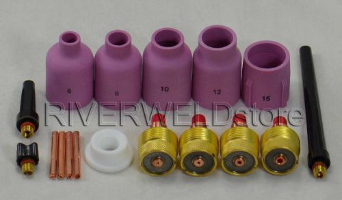 TIG LG Diameter Gas Lens Collet Body KIT Fit TIG Welding Torch SR WP9 20 25,17PK